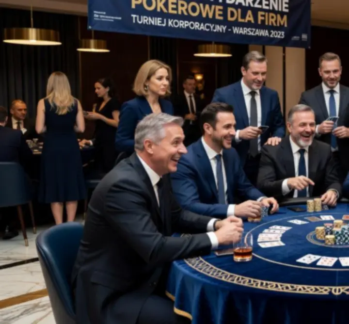 Firmowy wieczór pokerowy w eleganckiej sali w Polsce