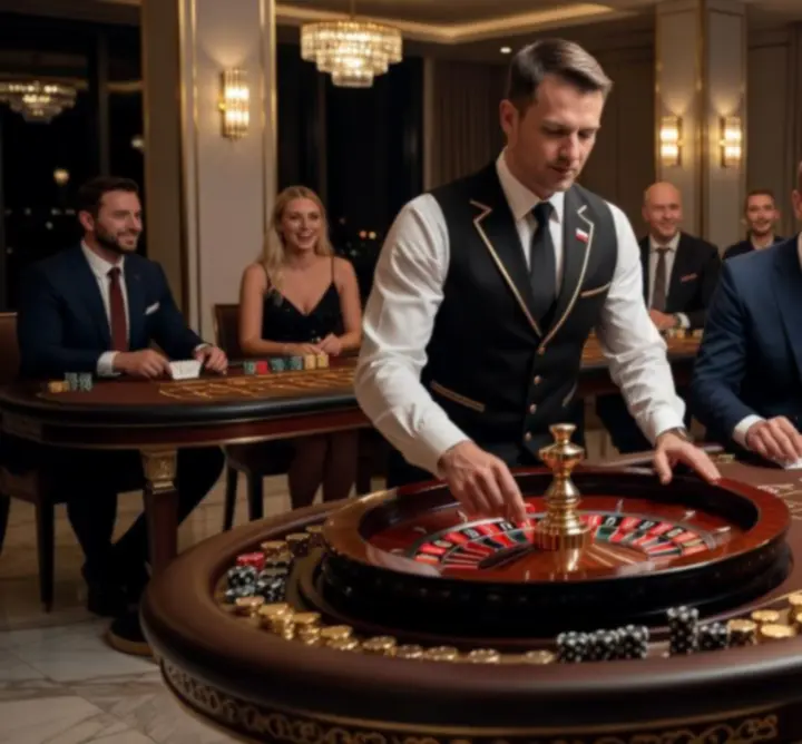 Mobilne stoły do ruletki i blackjacka obsługiwane przez krupierów