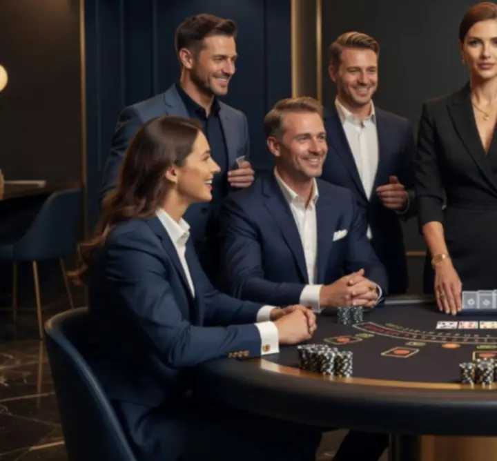 Elegancki stół do blackjacka podczas wydarzenia biznesowego